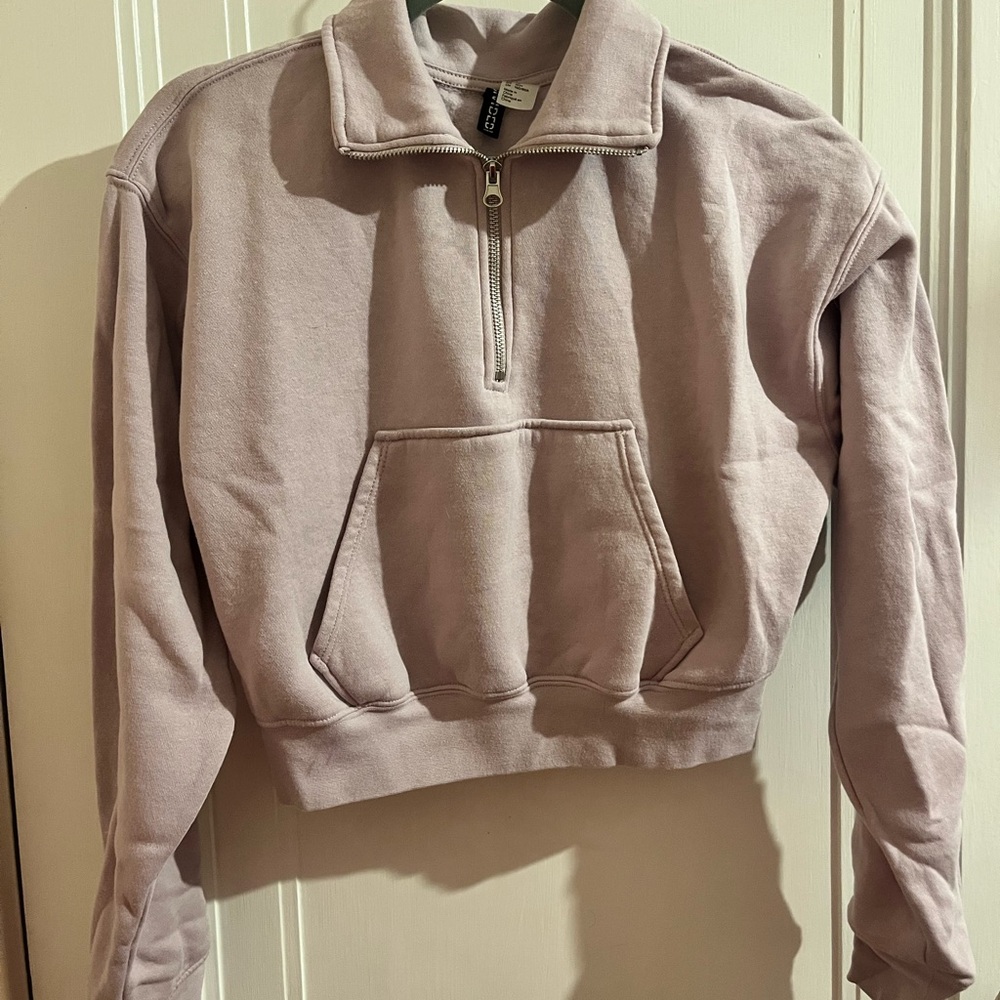 H&M Light Purple Half-Zip Sweatshirt